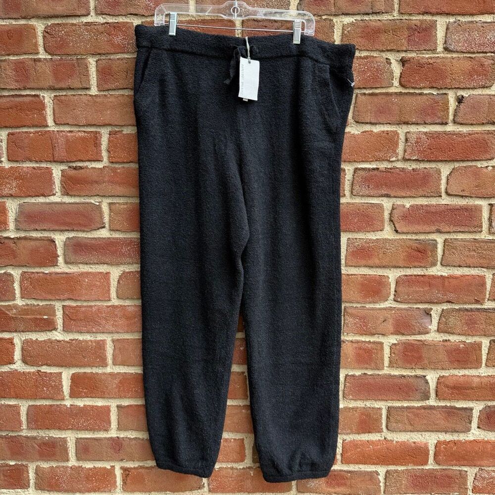 Barefoot Dreams Women's EcoChic Elastic Waist Cozy Jogger Pants Soft black XL NW